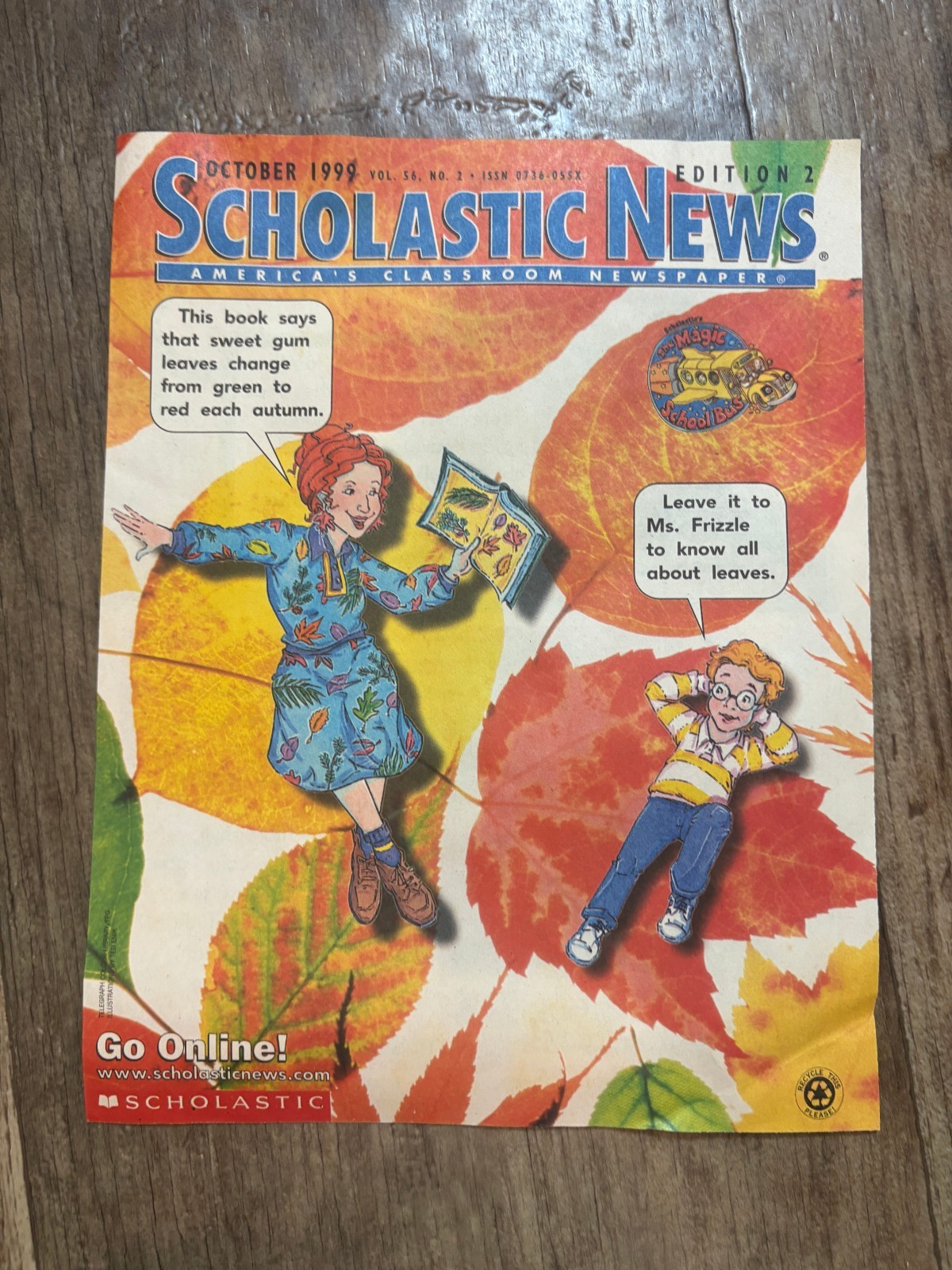 Vtg Scholastic News Magic School Bus Student Newspapers Ms Frizzle 10/ 1999