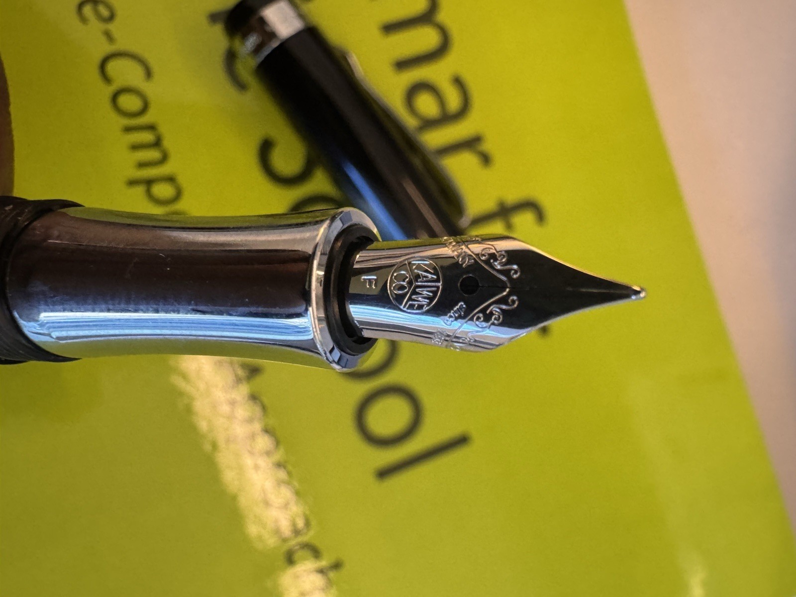 Kaweco Student Black Metal Fountain Pen with Chrome Silver-Tone Trim Kaweco Student Black Metal Fountain Pen with Chrome Silver-Tone Trim