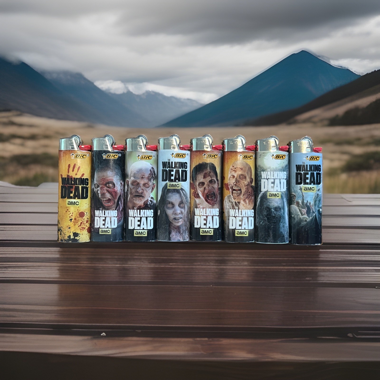 BIC The Walking Dead Limited Edition Lighters complete set 8 lighters from 2014 BIC The Walking Dead Limited Edition Lighters complete set 8 lighters from 2014