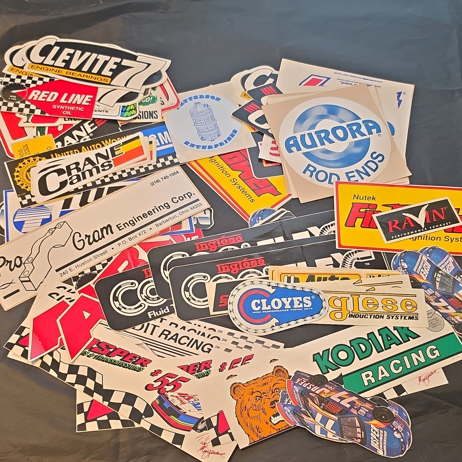 50+ Racing vintage automotive decal & sticker lot - Multicolor (1980)
