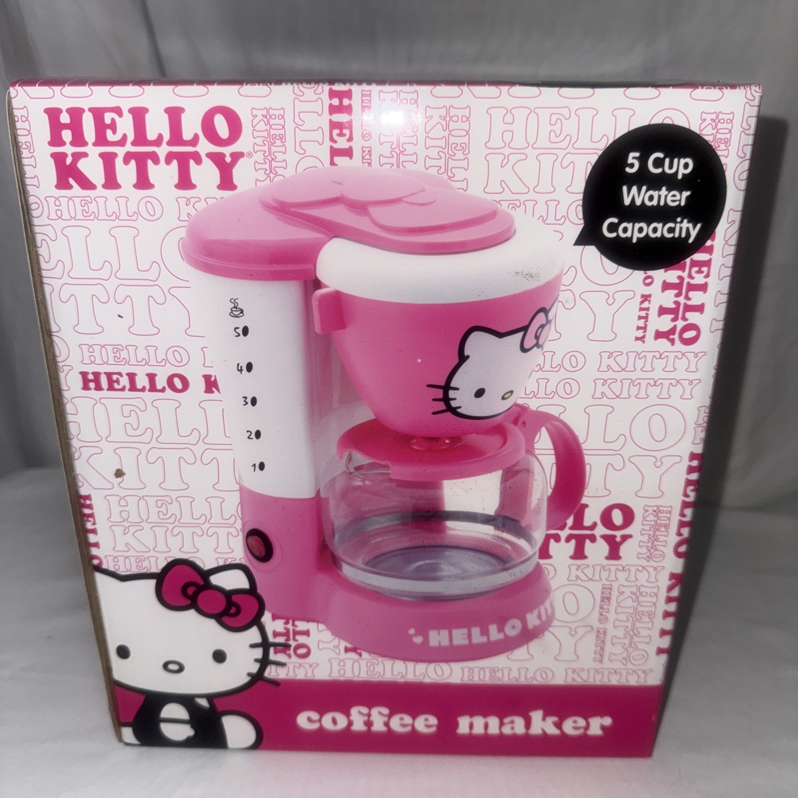 2013 PINK Hello Kitty 5 Cup Coffee Maker New Sealed Never Opened 2013 PINK Hello Kitty 5 Cup Coffee Maker New Sealed Never Opened