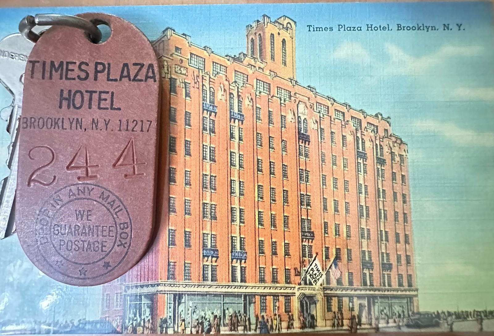 Times Plaza Hotel 510 Atlantic Ave., Brooklyn New York Hotel Room Key & Postcard