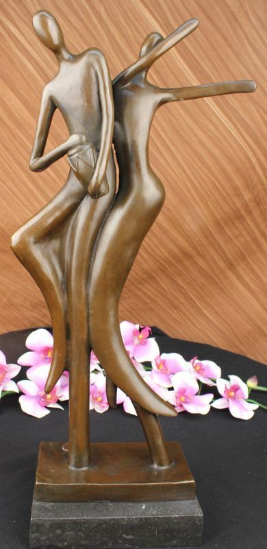 Bronze Sculpture Statue Figure Abstract Dancers Couple Figurine Art Decorative