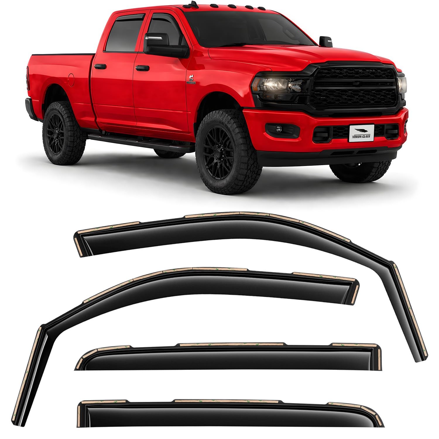in-Channel Extra Durable Rain Guards for Dodge RAM 2500 & 3500 Trucks (New Body