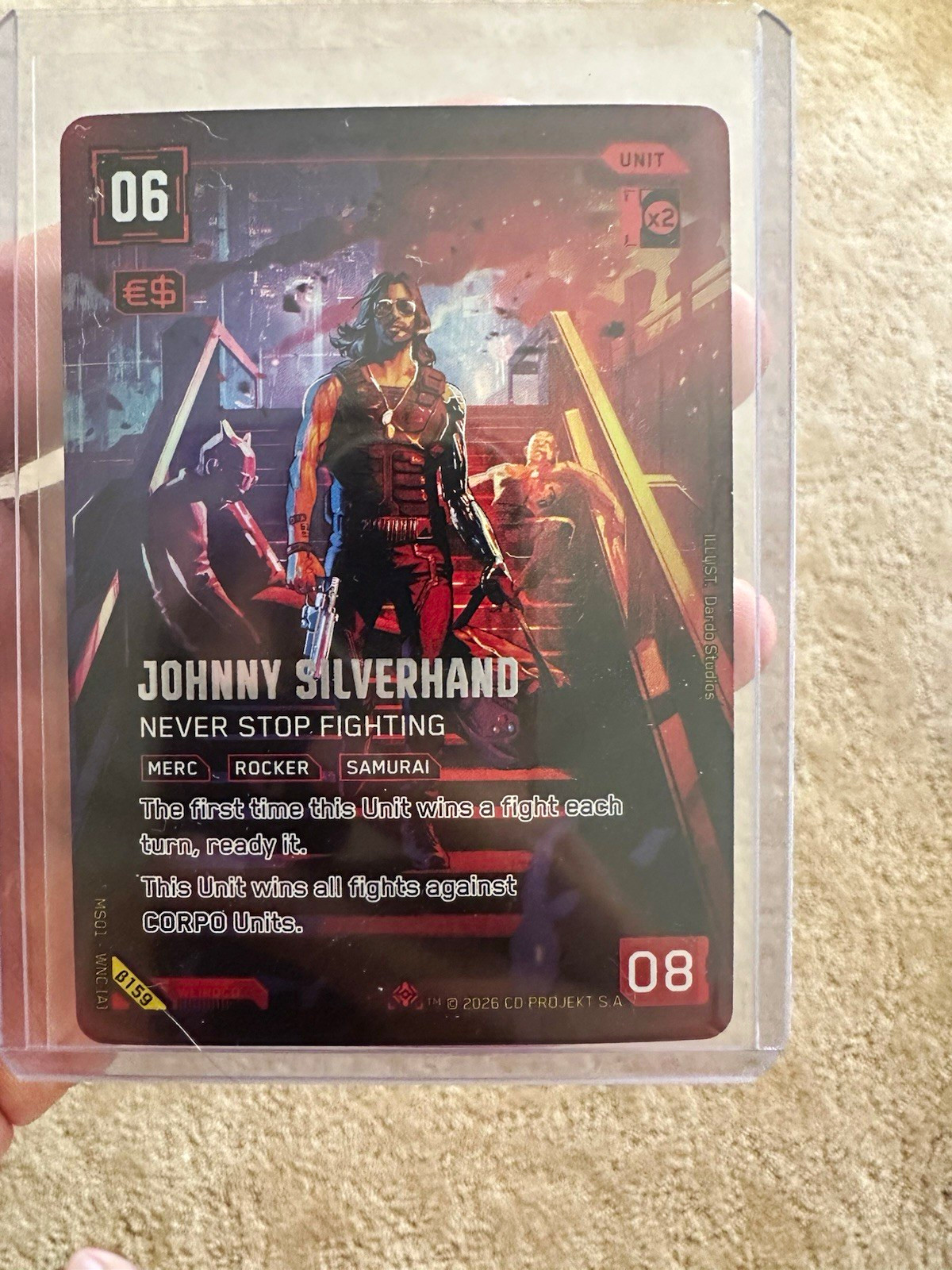 2026 Cyberpunk TCG Johnny Silverhand β159 IR Iconic Rare Beta