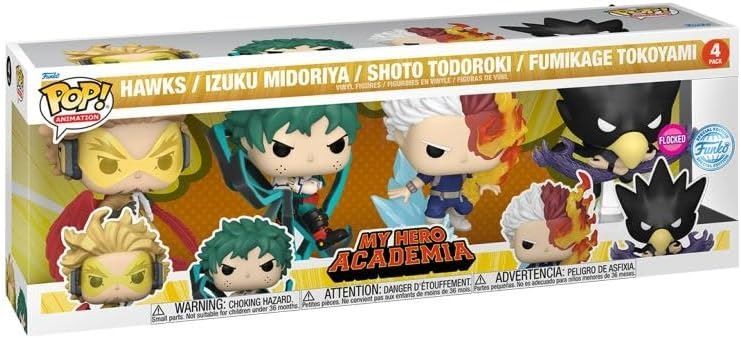 My Hero Academia Hawks Deku Todoroki Tokoyami 78045 Funko Pop 4-Pack Flocked My Hero Academia Hawks Deku Todoroki Tokoyami 78045 Funko Pop 4-Pack Flocked