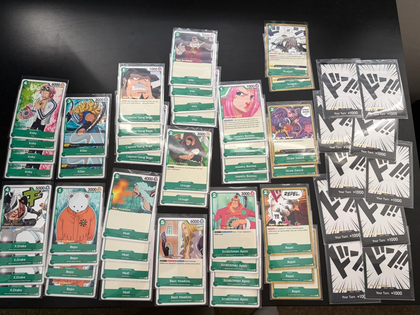 One Piece Super Pre Release 1st Edition Gold Stamped St02 (incomplete)