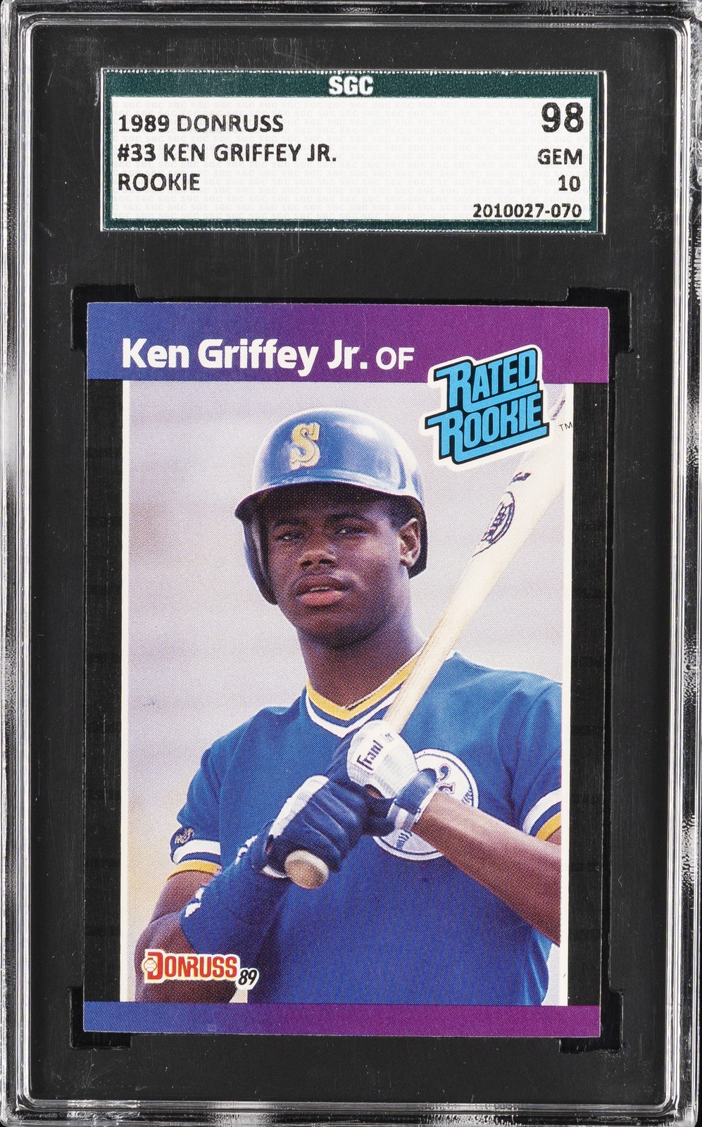 1989 DONRUSS #33 KEN GRIFFEY JR. ROOKIE RC SGC 10 GM
