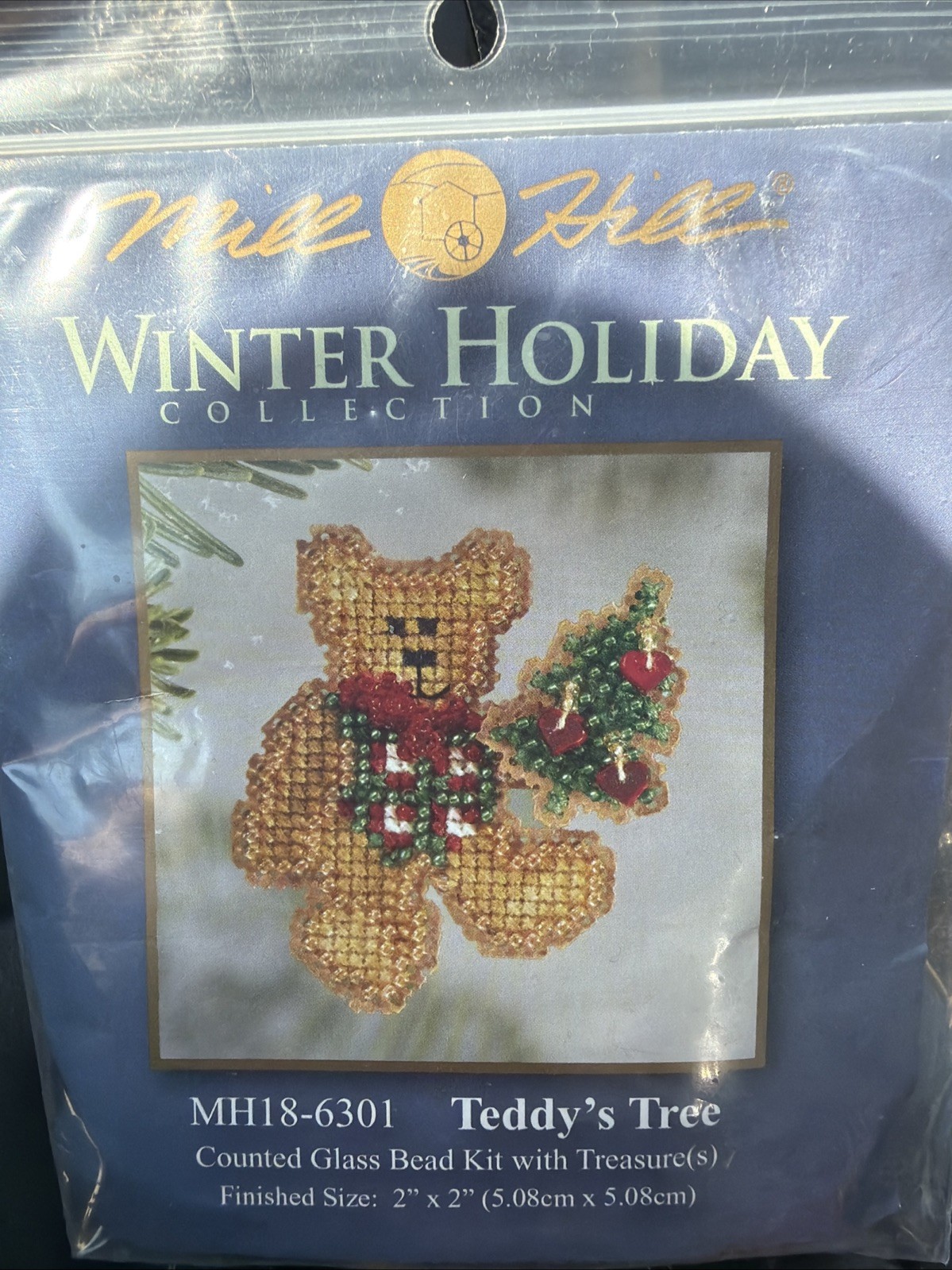 Mill Hill Teddy\'s Tree Sealed cross-stitch ornament