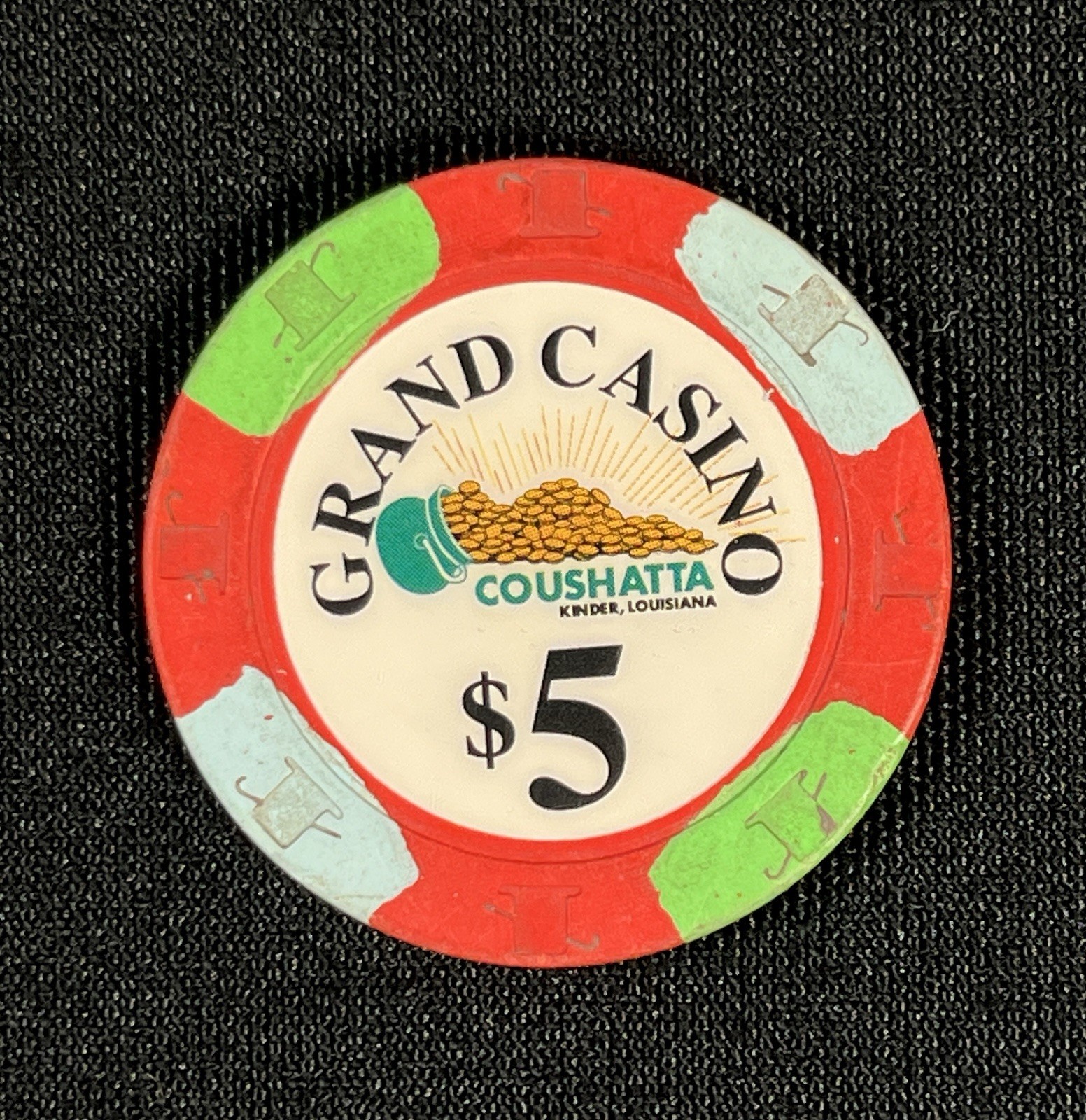 Grand Casino Coushatta $5 Gaming Chip - Kinder, Louisiana
