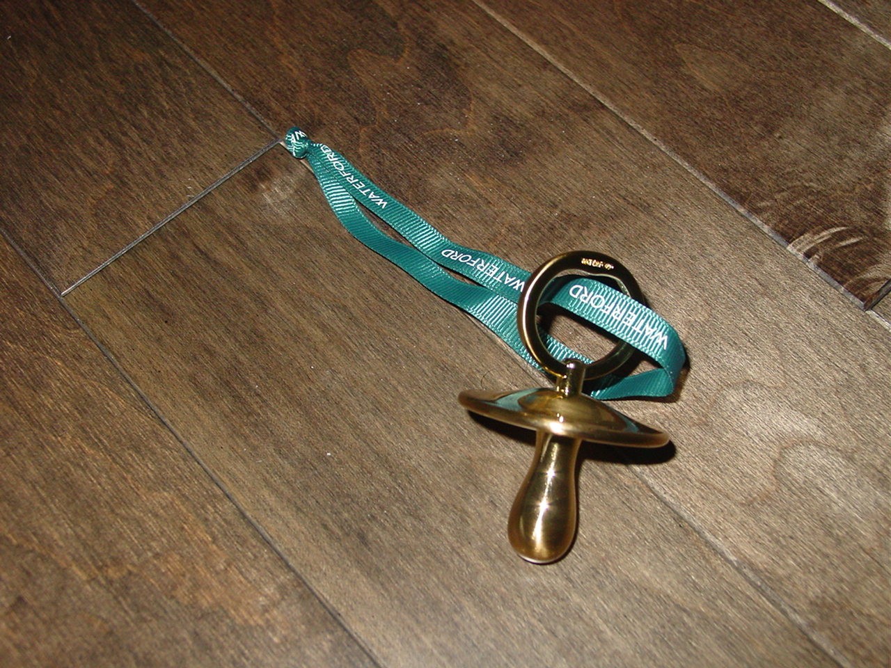 Waterford Christmas Ornament Pacifier Golden Tone