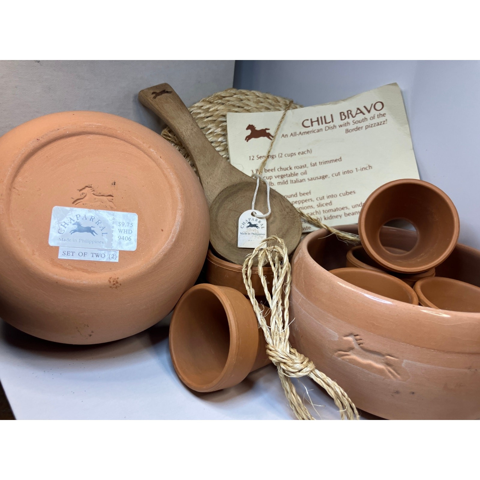 Vintage Chaparral Complete 16 pc Terracotta Chili Bravo Set Near Mint Condition