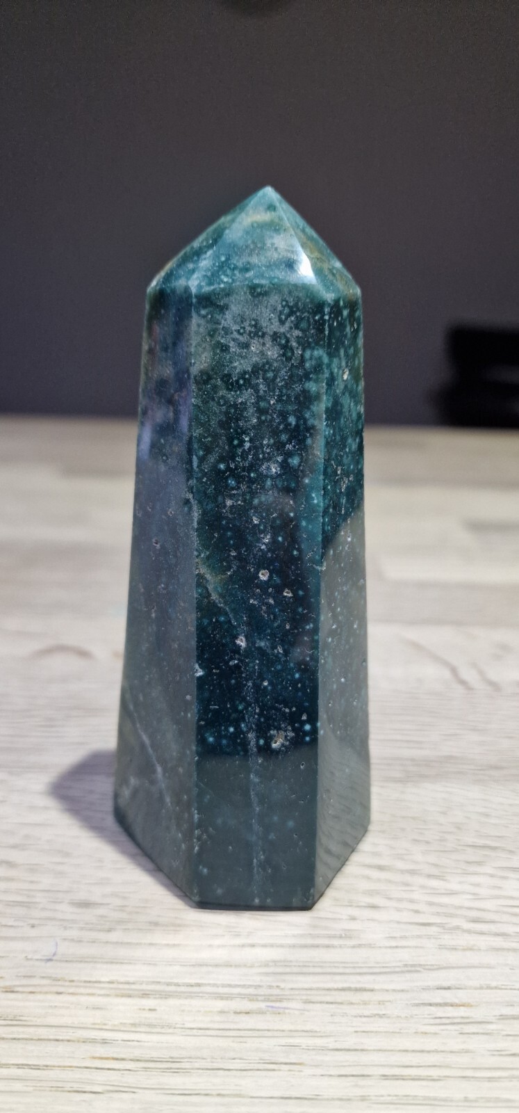 Discounted Green Ocean Jasper Crystal Tower Point, 354g 121.9mm