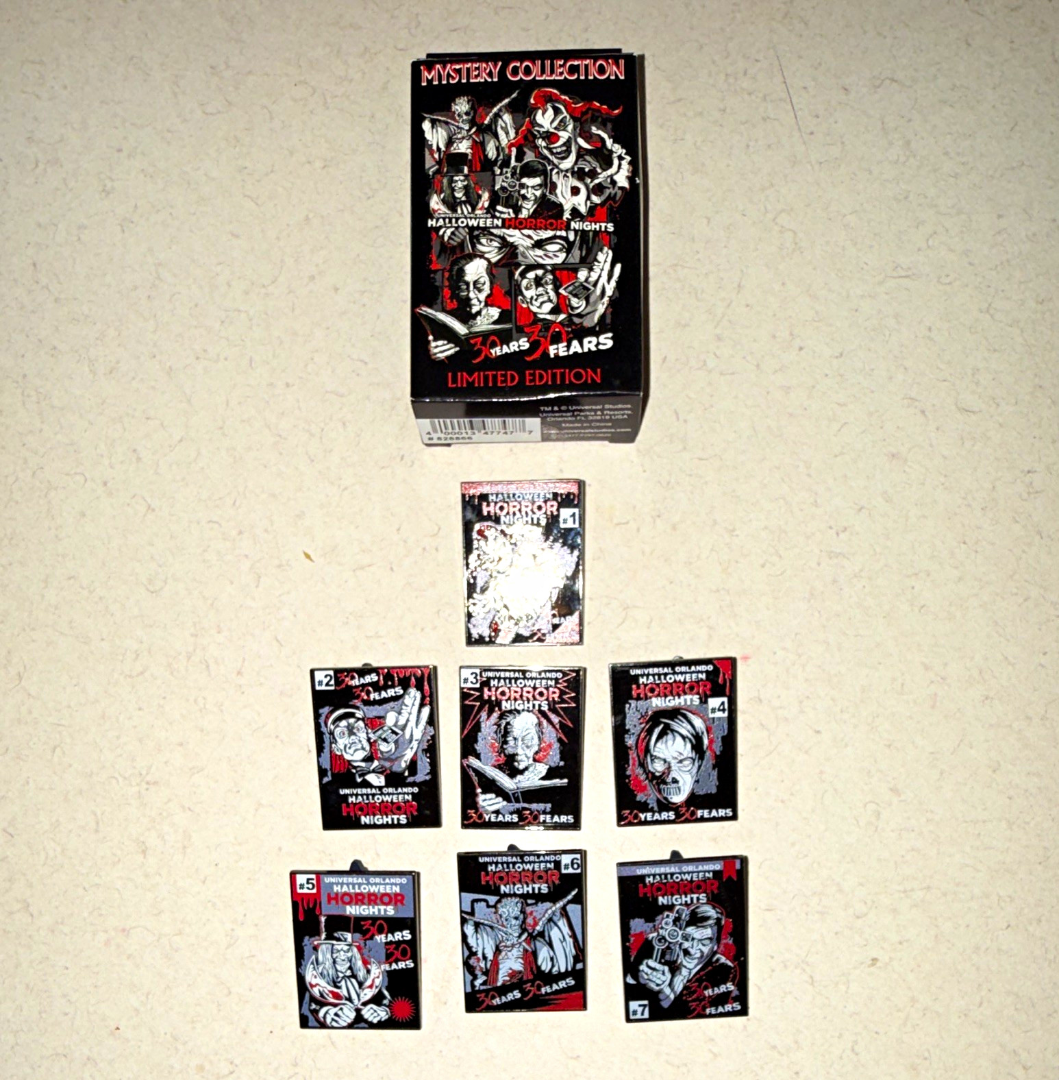 Universal Orlando Halloween Horror Nights 30 Years 30 Fears LE 7 Card Lot 2021.