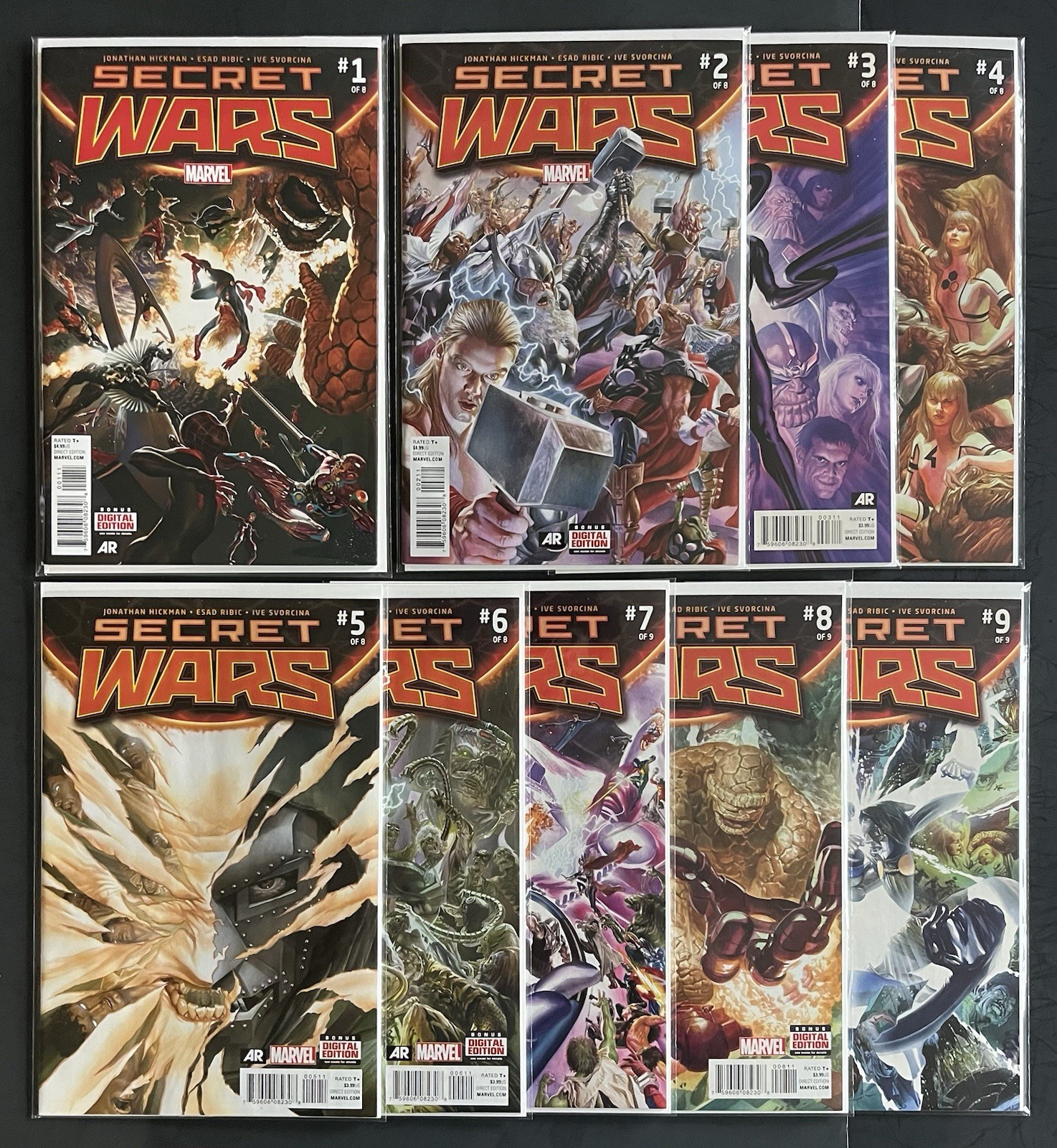 Secret Wars #1-9 Complete NM 1st God Emperor DOOM Marvel Comics Lot 2015