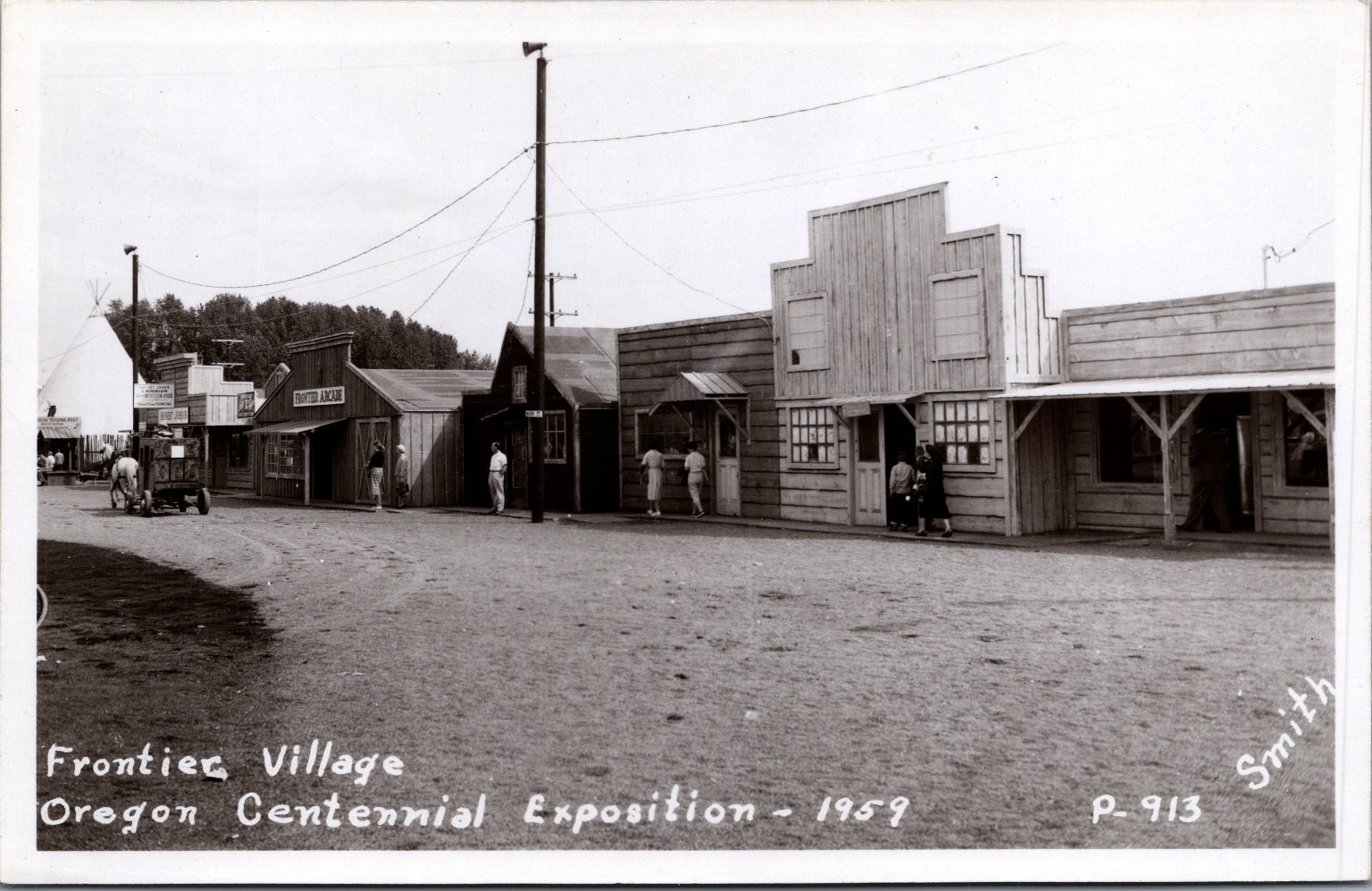 1959 Oregon Centennial Exposition Frontier Village Real Photo Postcard RPPC