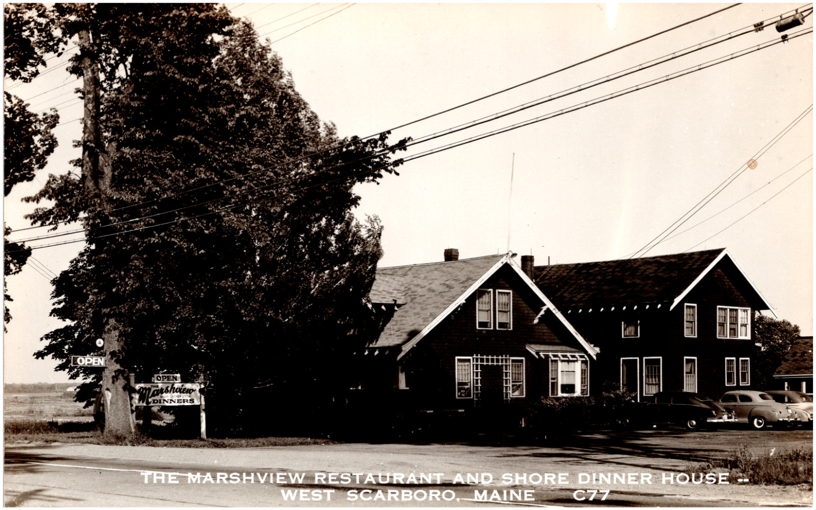 Marshview Restaurant and Shore Dinner House West Scarboro Maine RPPC Postcard Marshview Restaurant and Shore Dinner House West Scarboro Maine RPPC Postcard