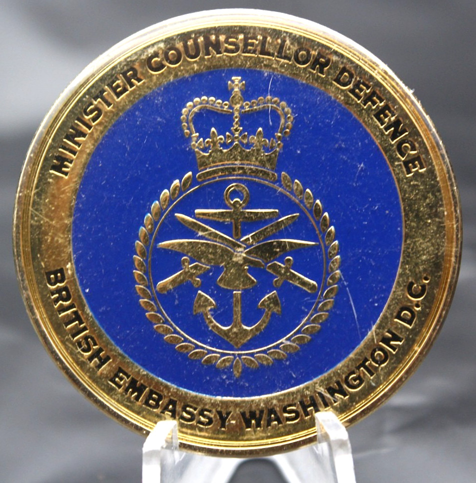 British Embassy Washington Defence Counsellor Challenge Coin 1.75in