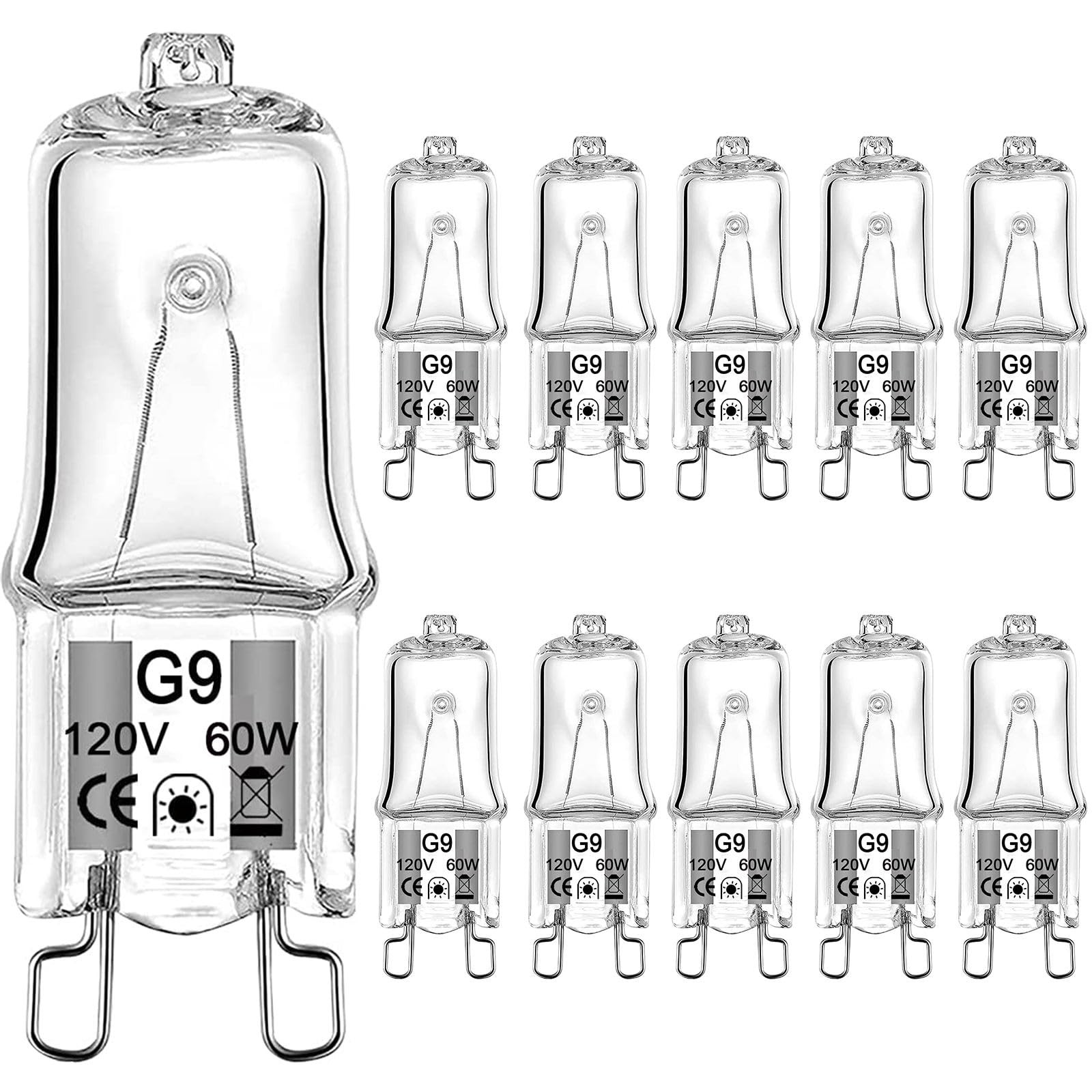 Lacnooe G9 Halogen Bulb 60 Watt 120 0.49 inches x 1.57 inches, Warm White Lacnooe G9 Halogen Bulb 60 Watt 120 0.49 inches x 1.57 inches, Warm White