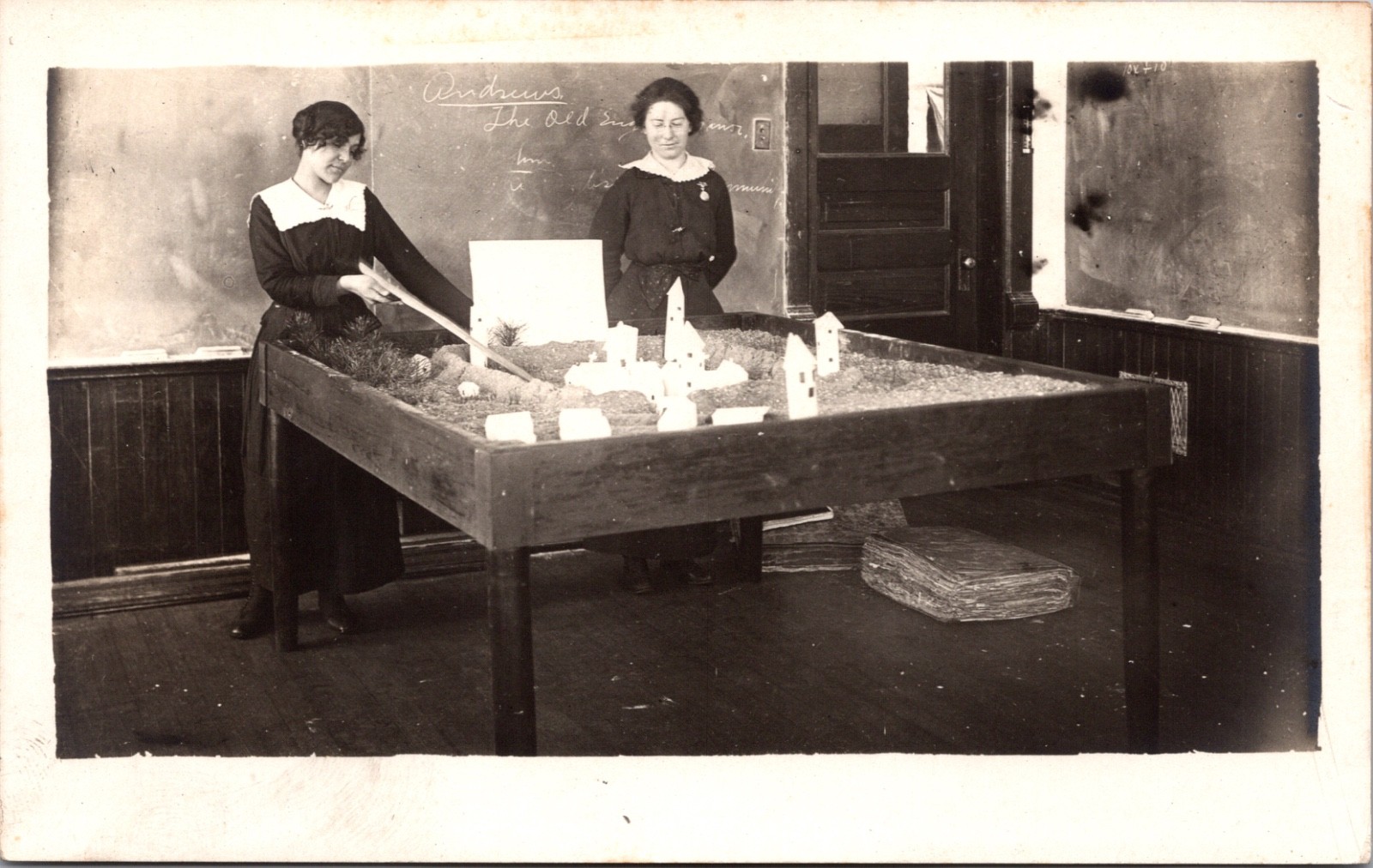 RPPC Fort Hays Normal School Classroom Relief Model Kansas c1915