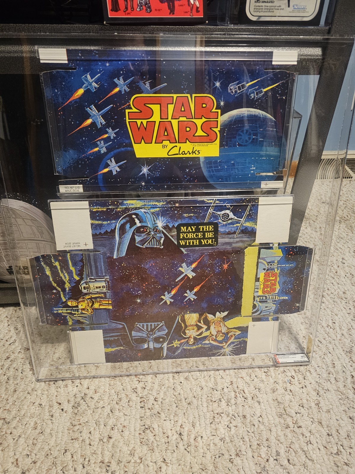 1977 STAR WARS AFA 90 CLARKS SHOE BOX FLAT VADER LUKE RARE STORE DISPLAY 12