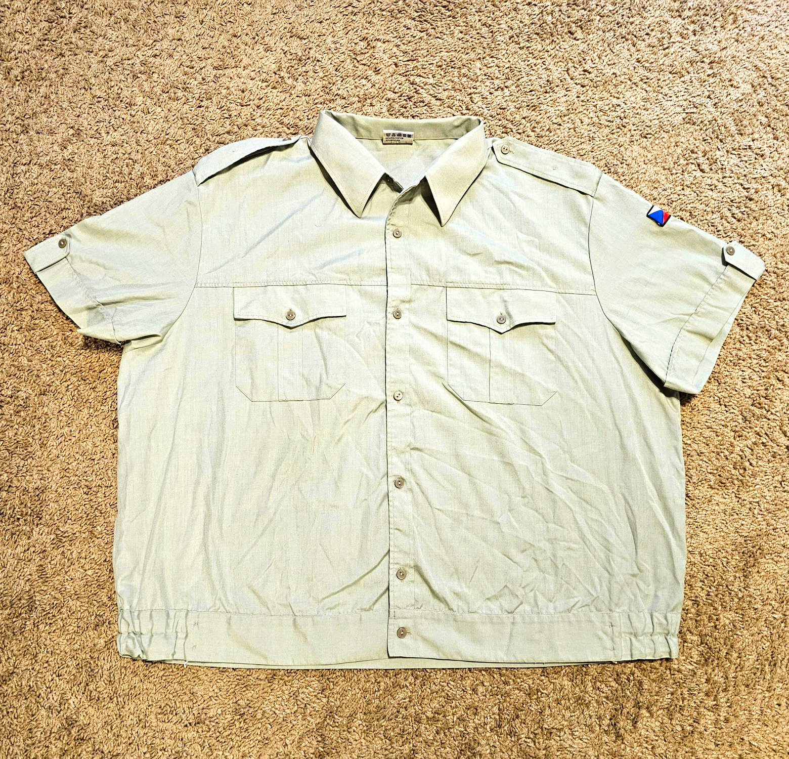 Vtg F. Sohaj Czech Republic 7/47-48/B MILITARY UNIFORM Short Sleeve Shirt Vtg F. Sohaj Czech Republic 7/47-48/B MILITARY UNIFORM Short Sleeve Shirt