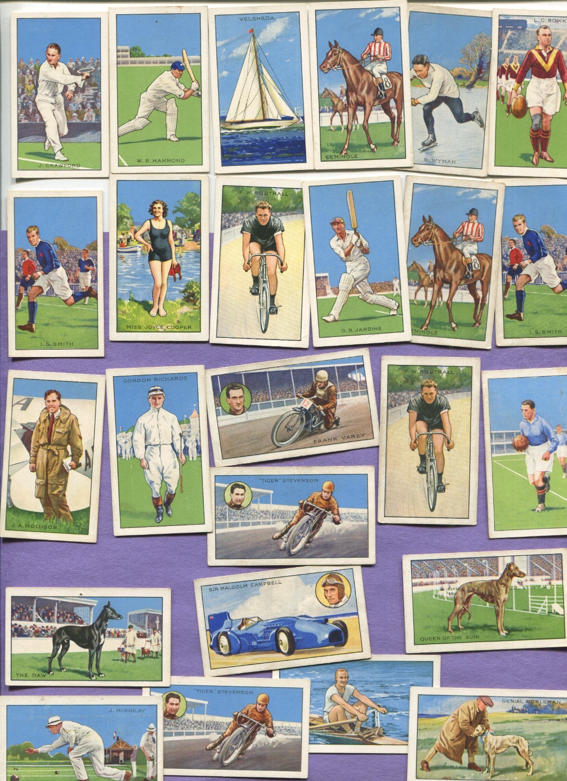 1934 GALLAHER LTD. CHAMPIONS 1ST SERIES 25 DIFFERENT TOBACCO CARD LOT 1934 GALLAHER LTD. CHAMPIONS 1ST SERIES 25 DIFFERENT TOBACCO CARD LOT