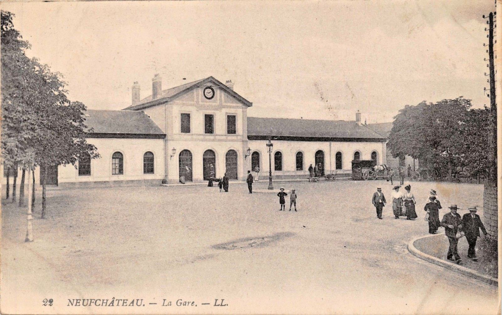 NEUFCHÂTEAU  FRANCE~LOT OF 2 L LEVY PHOTO POSTCARDS-LA GARE & LES TANNERIES