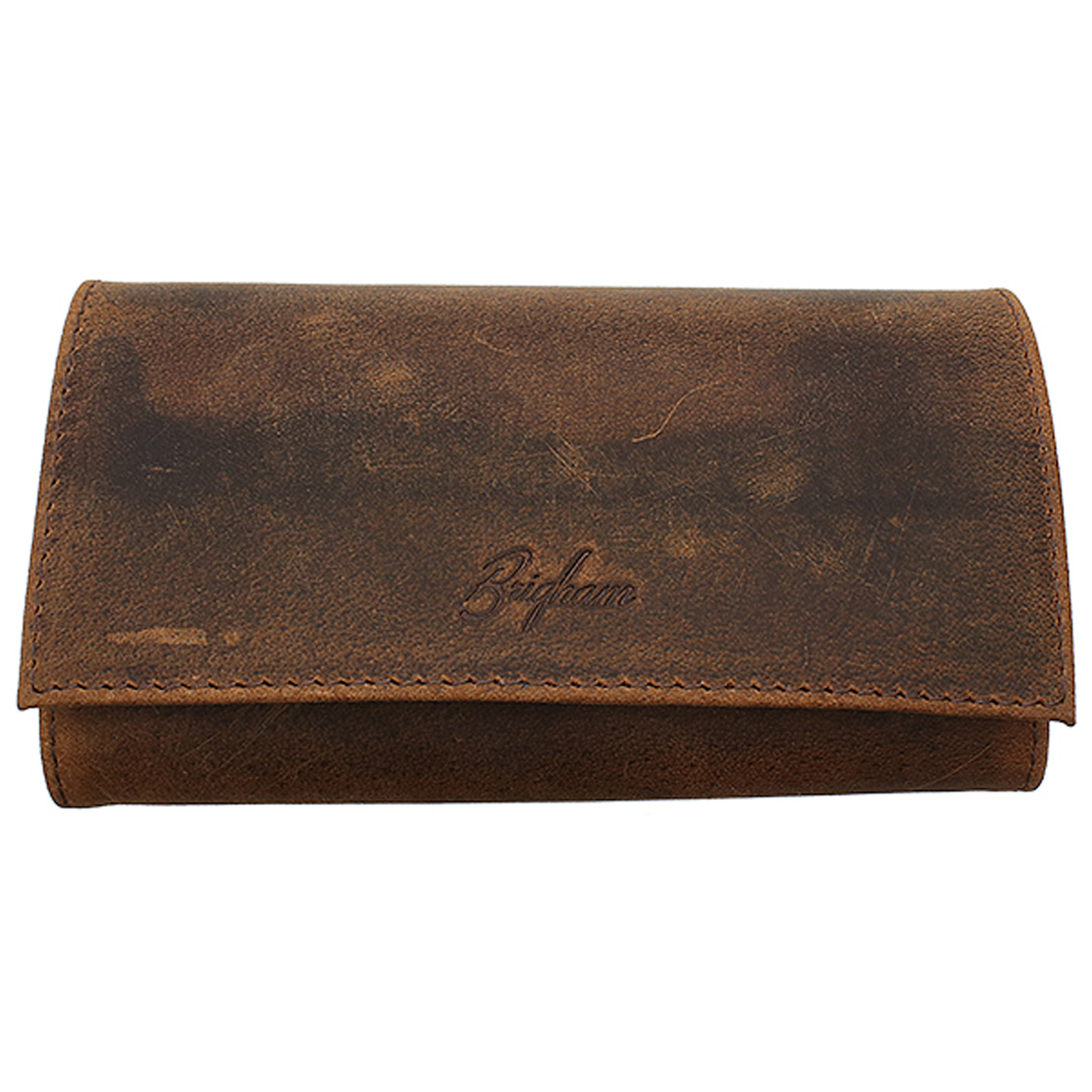 Brigham Genuine Leather Tobacco Pouch 2 oz Capacity - Vintage Brown Brigham Genuine Leather Tobacco Pouch 2 oz Capacity - Vintage Brown