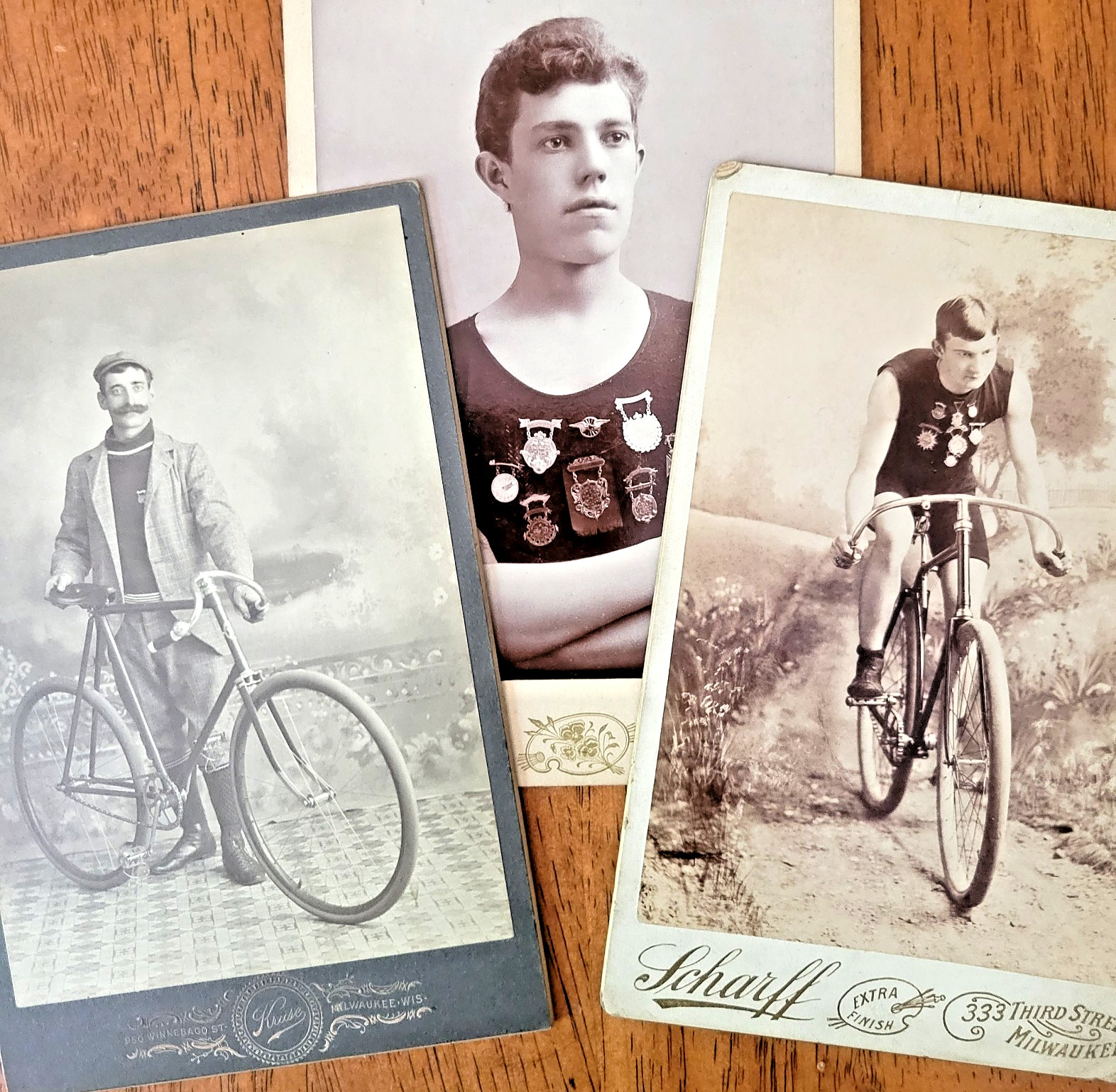 1890s Bicycle Safety Bike Cabinet Card Photo Cycling Club Milwaukee (Lot of 3)