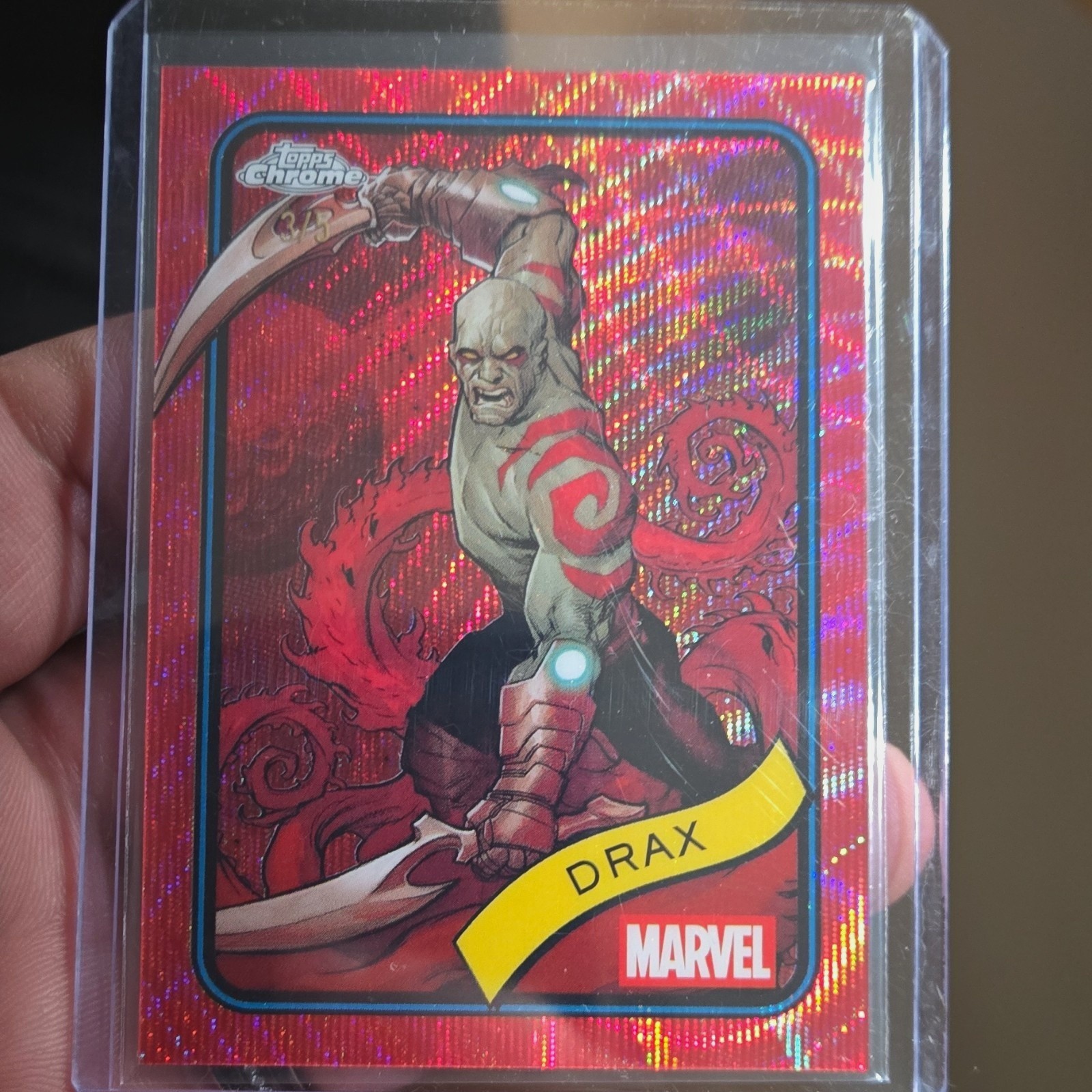 Topps 2025 Topps Chrome Marvel 3/5 Drax #184Trading Card