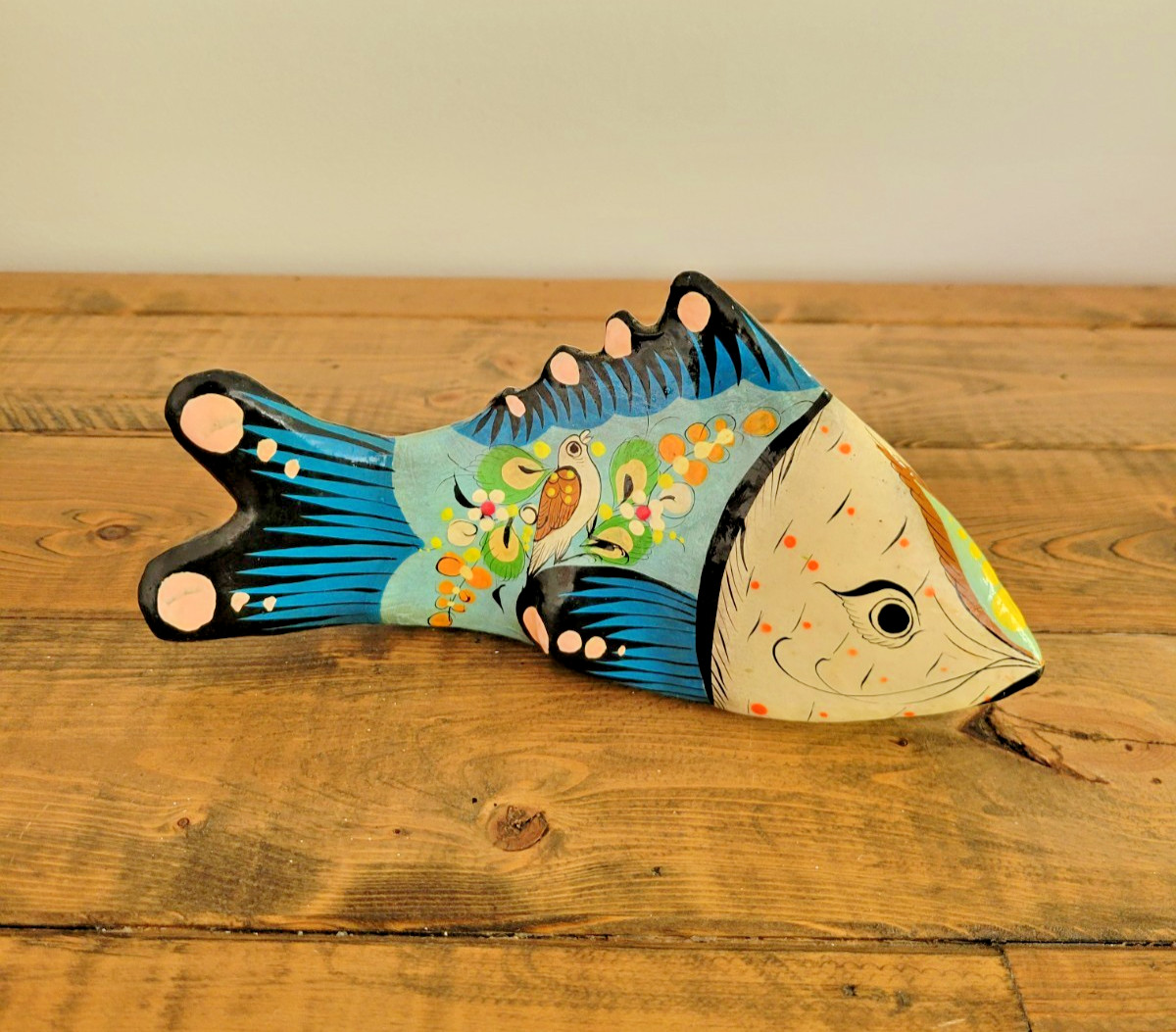 Vintage Sermel Tonala Jal Paper Mache Hand Painted Fish Folk Art Mexico 1960s Vintage Sermel Tonala Jal Paper Mache Hand Painted Fish Folk Art Mexico 1960s