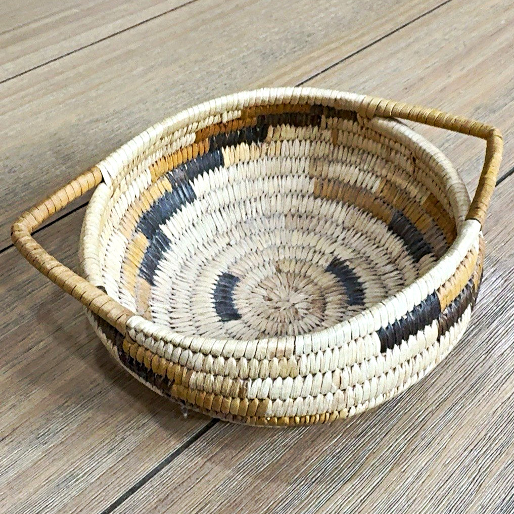 Sophie Stevens Papago Native American Handmade 1950 Willow Basket w/ Handles