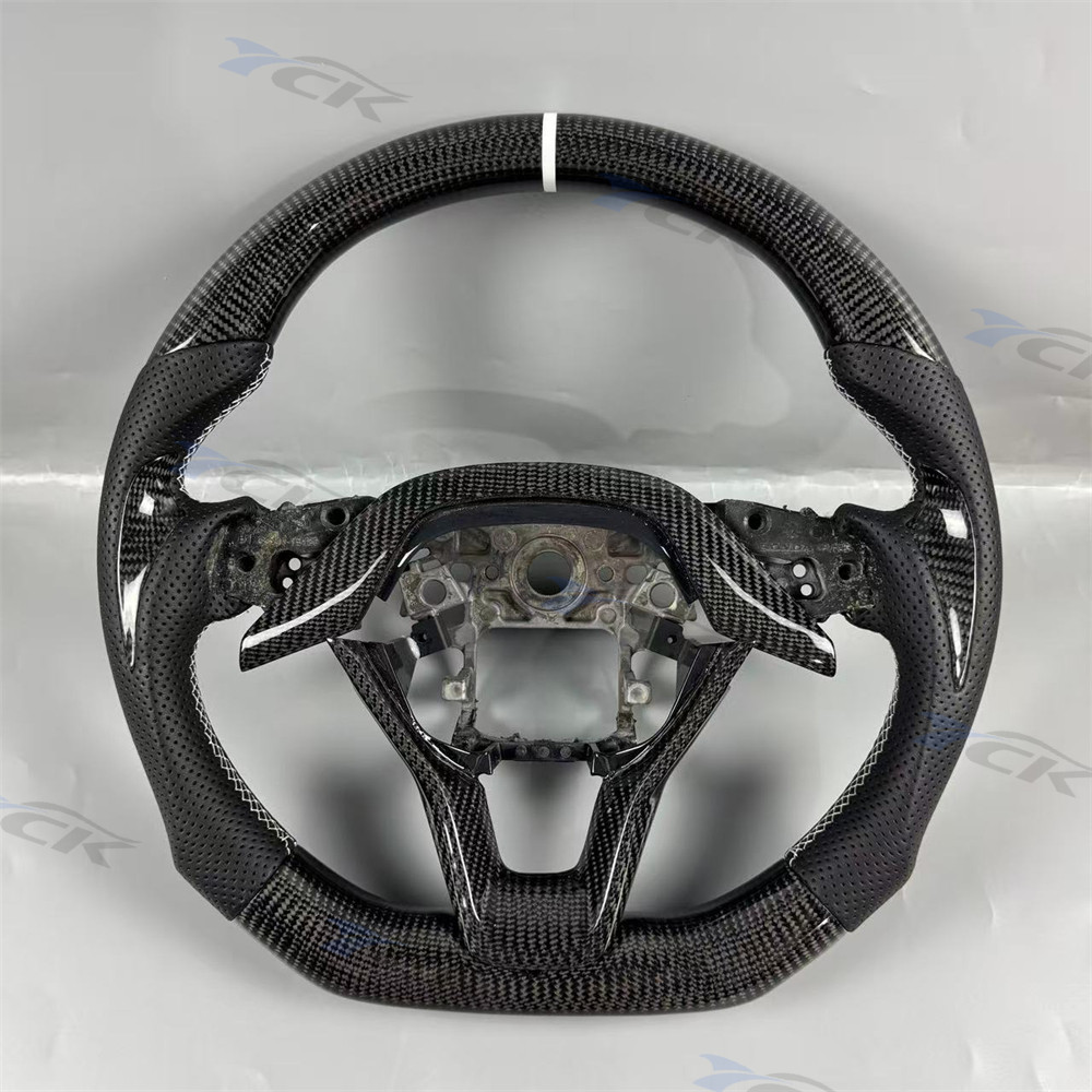 Carbon fiber black leather sports steering wheel for 2018-2023 Honda Accord