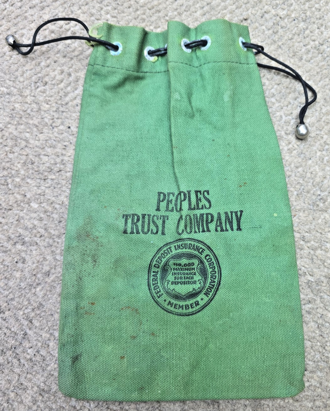 VTG Peoples Trust Company Bank Bags Rifkin PA FDIC Limit 10,000 1960s VTG Peoples Trust Company Bank Bags Rifkin PA FDIC Limit 10,000 1960s