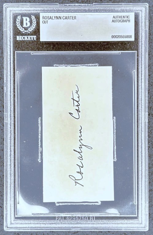 First Lady Rosalynn Carter signed cut signature autograph BAS certified BGS slab