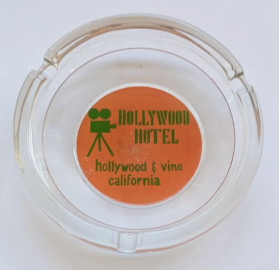 Rare Vintage Hollywood Hotel Ashtray, California, CA. Rare Vintage Hollywood Hotel Ashtray, California, CA.