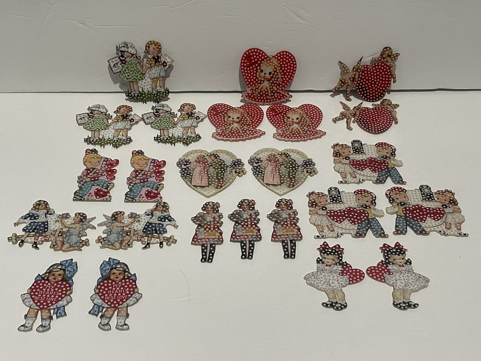 24 Piece Vintage Style Christmas Ornaments Old Time Designs 3” T ( 2 Sided)