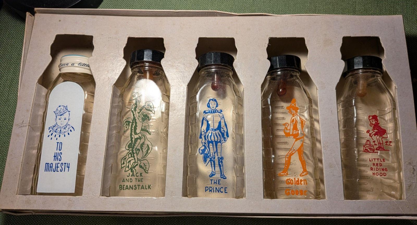 Vintage 1950s Samuel Challet's Dairies Baby Bottle Glass Gift Set - Original Pac Vintage 1950s Samuel Challet's Dairies Baby Bottle Glass Gift Set - Original Pac