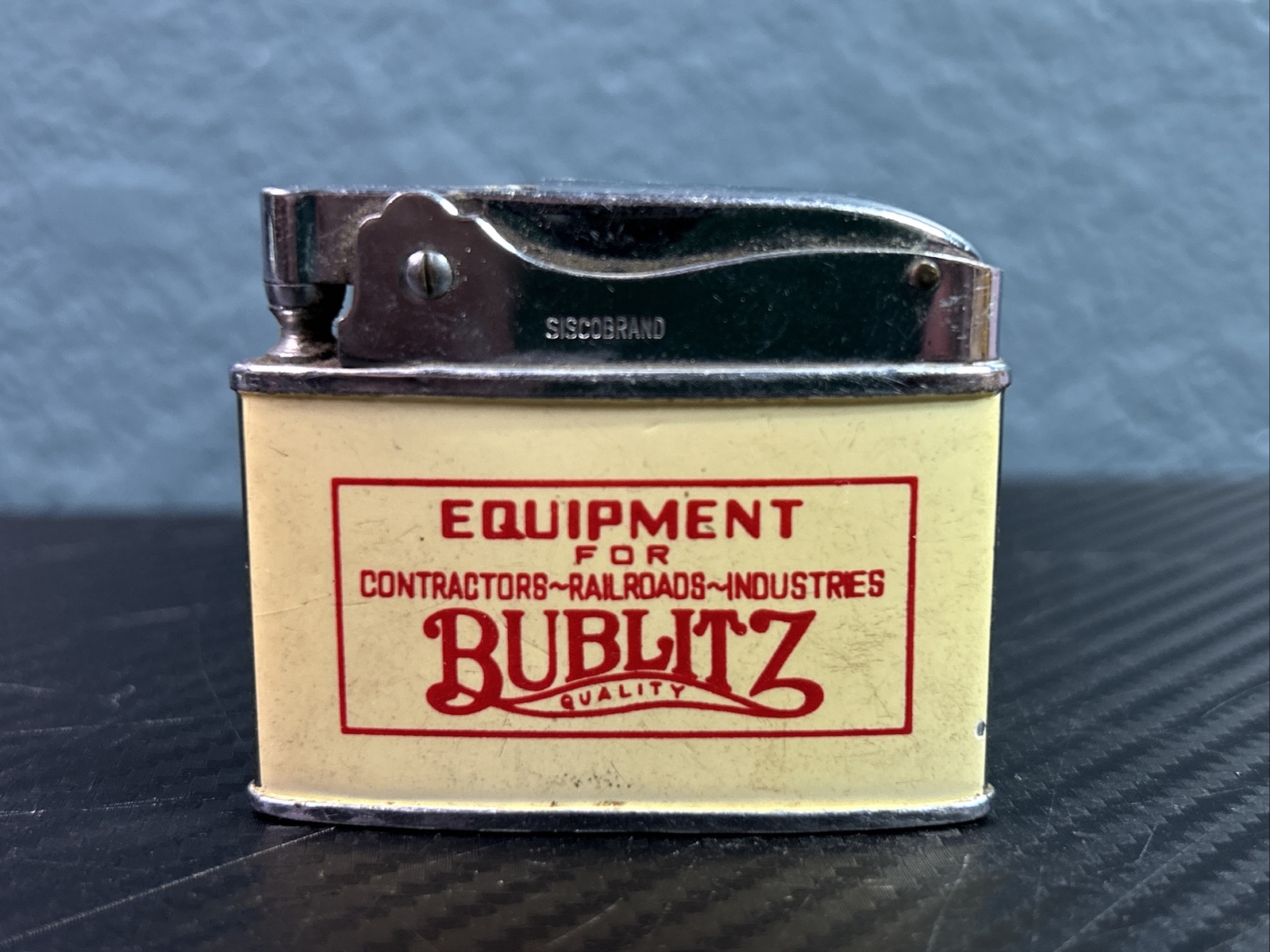 Vintage SISCO LIGHTER Advertising Bublitz Flaking Paint