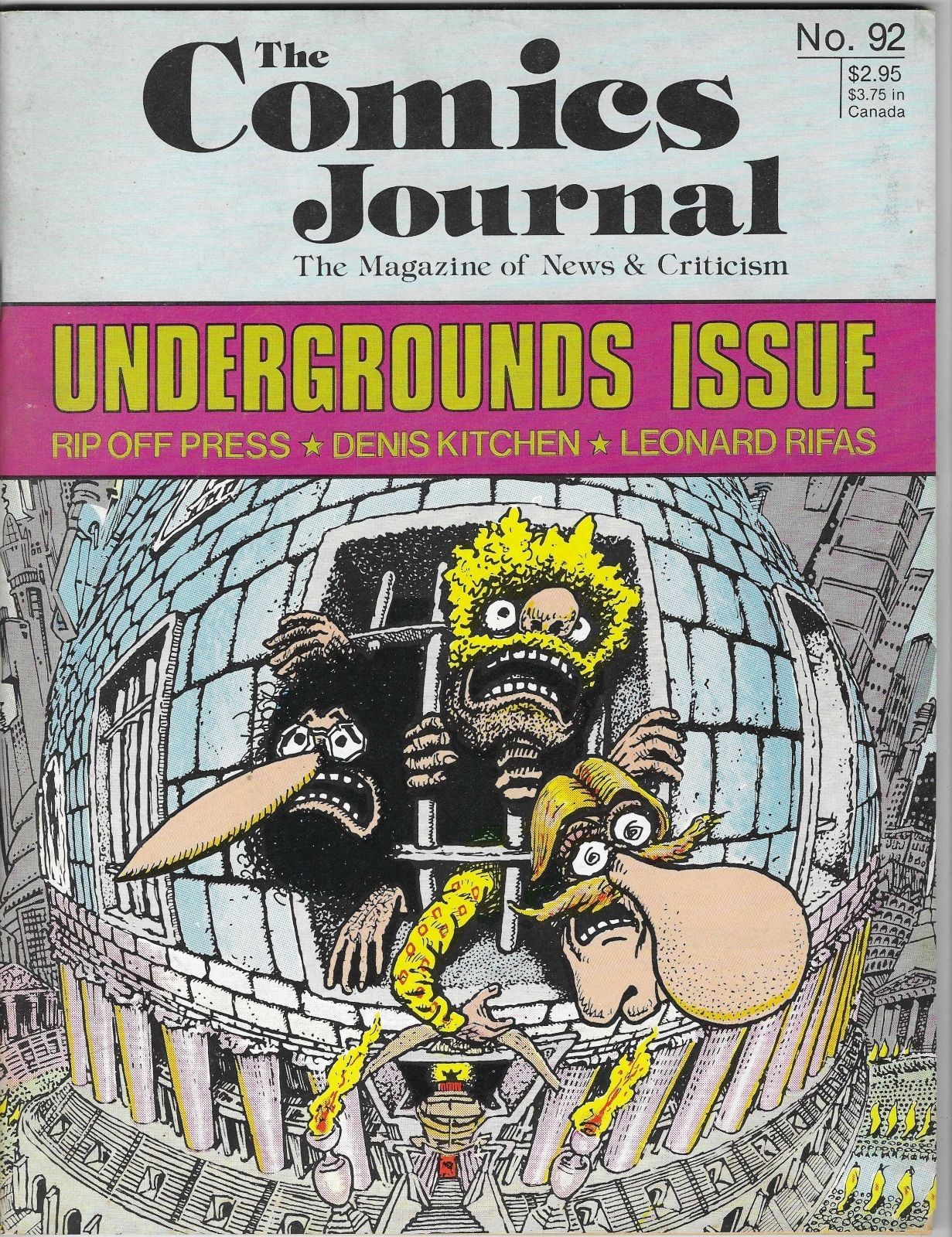 COMICS JOURNAL #92, AUGUST 1984 UNDERGROUND COMIX ISSUE