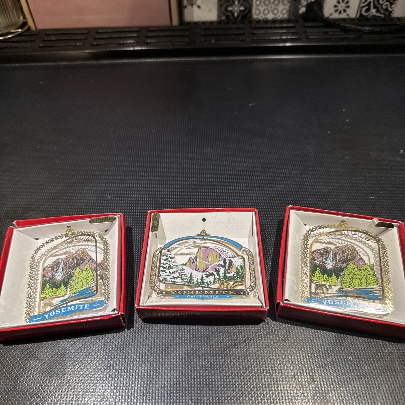Lot Of 3 Vintage Yosemite 24K Flashed Brass Ornaments Lot Of 3 Vintage Yosemite 24K Flashed Brass Ornaments