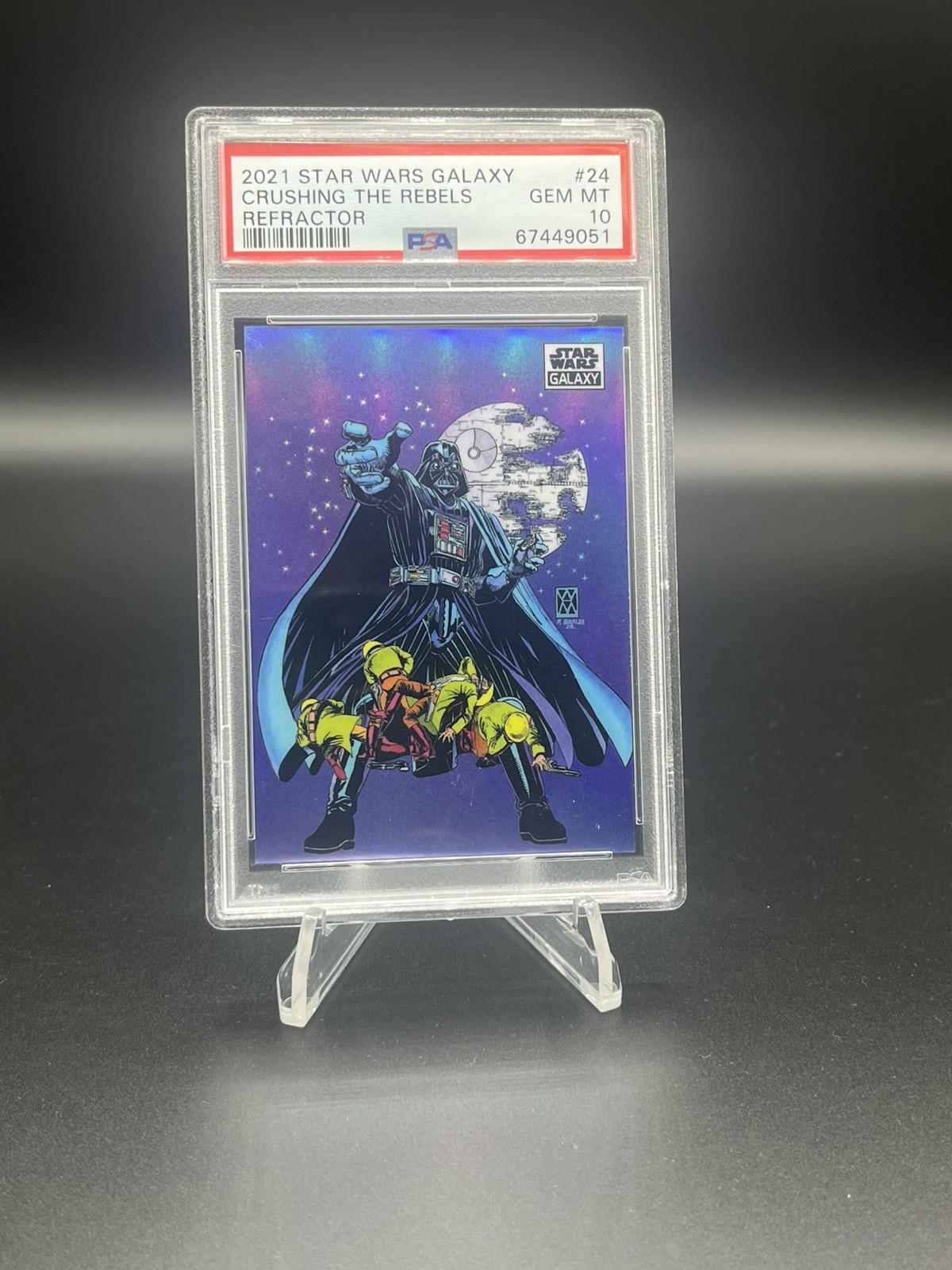 2021 Topps Chrome Star Wars Galaxy Crushing the Rebels Refractor #24 PSA 10 2021 Topps Chrome Star Wars Galaxy Crushing the Rebels Refractor #24 PSA 10