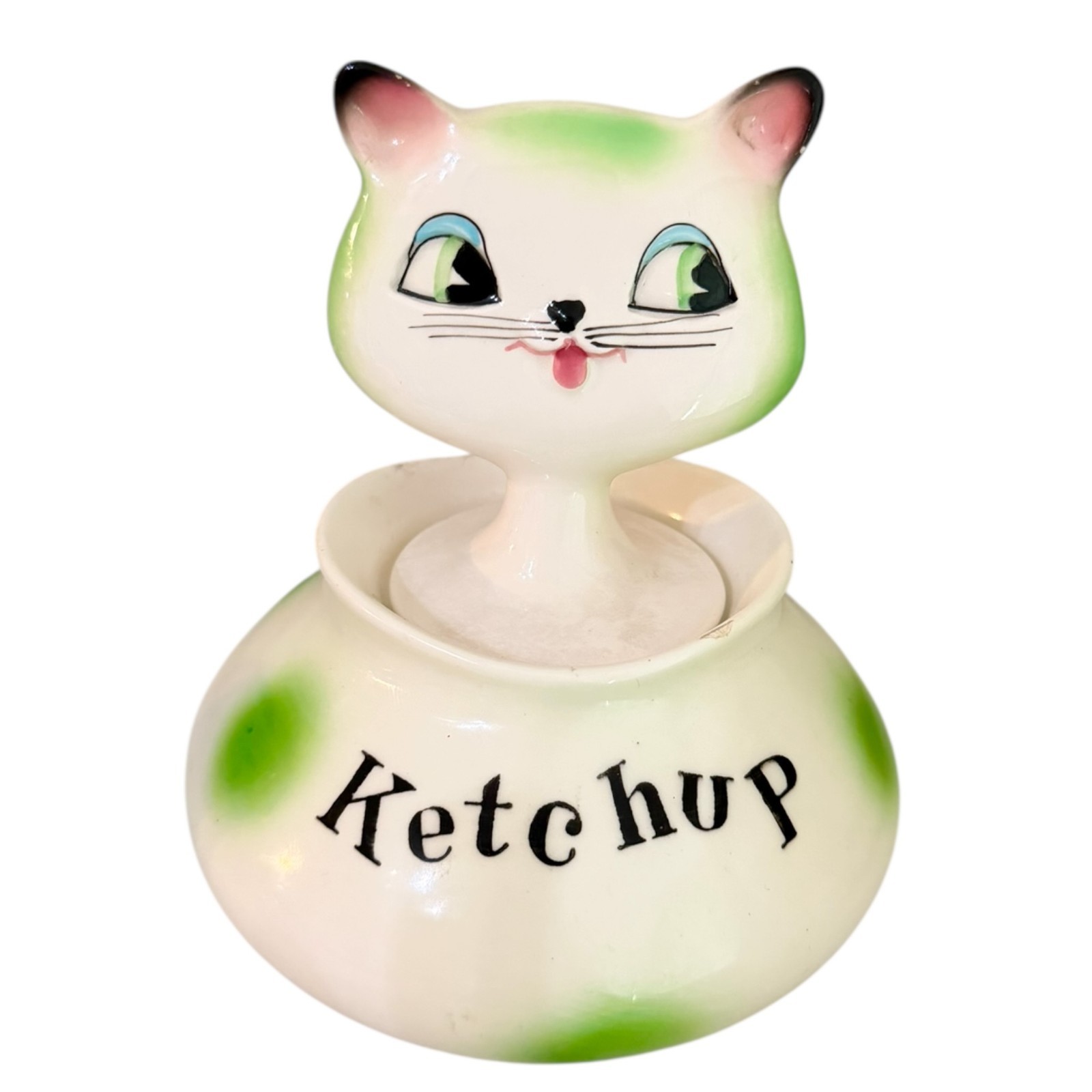 Vintage Holt Howard Cozy Kitten Ketchup Pixieware Jar Japan 1950s MCM