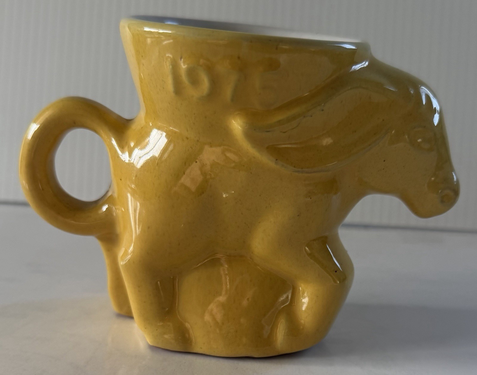 1975 Yellow Frankoma Mug Party Political Collectible 1975 Yellow Frankoma Mug Party Political Collectible
