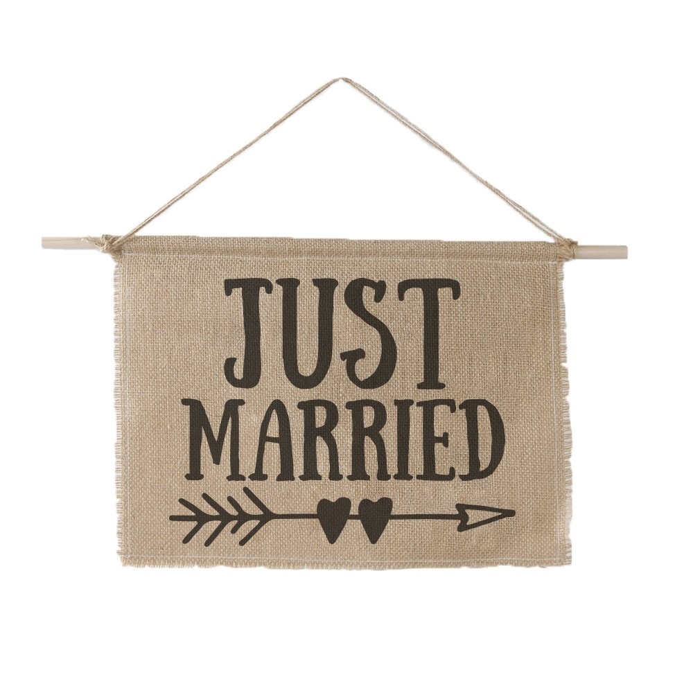Just Married Sign 11 x 14 Burlap Just Married Sign 11 x 14 Burlap