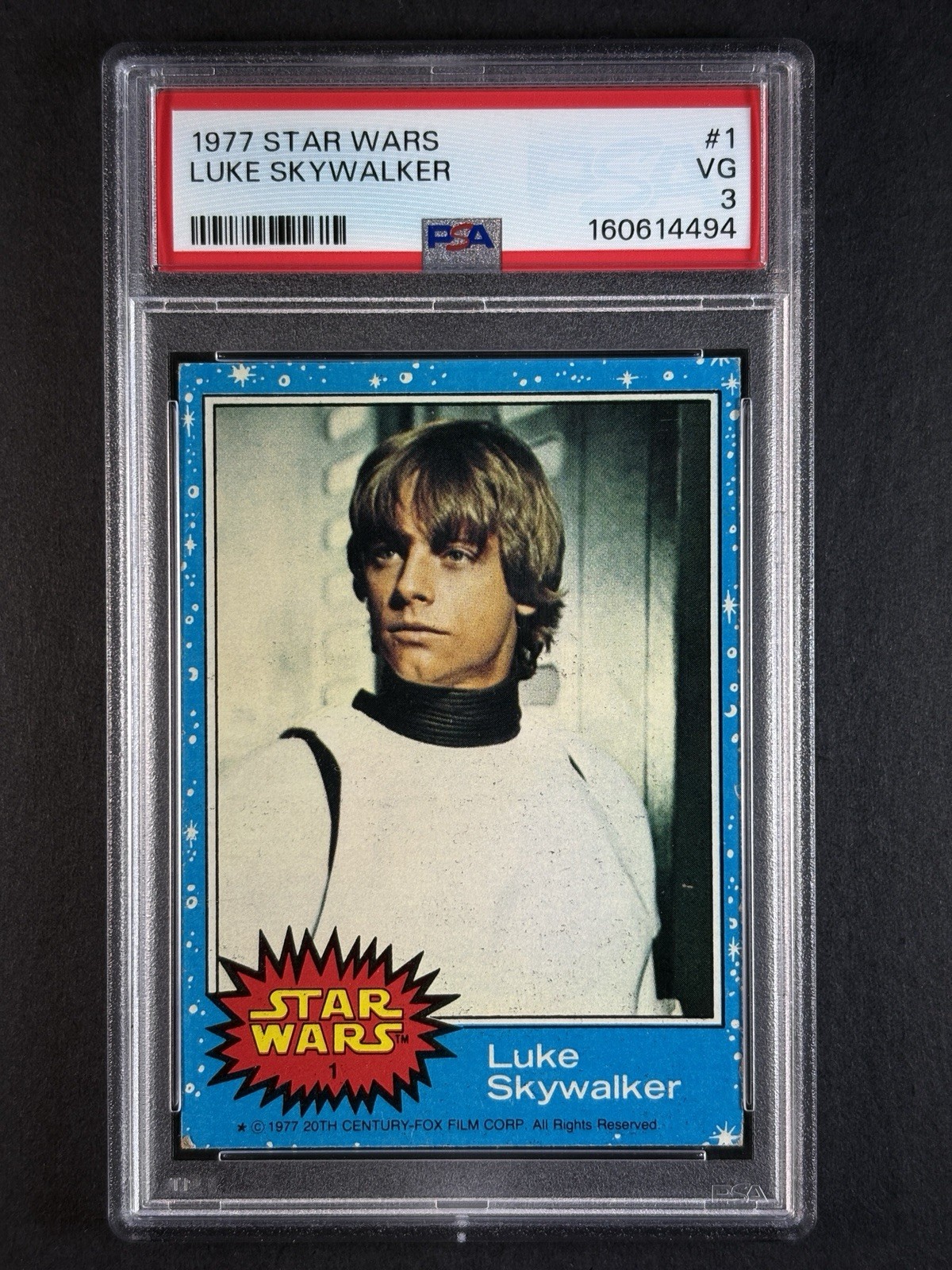 1977 Star Wars Luke Skywalker #1 PSA 3 VG