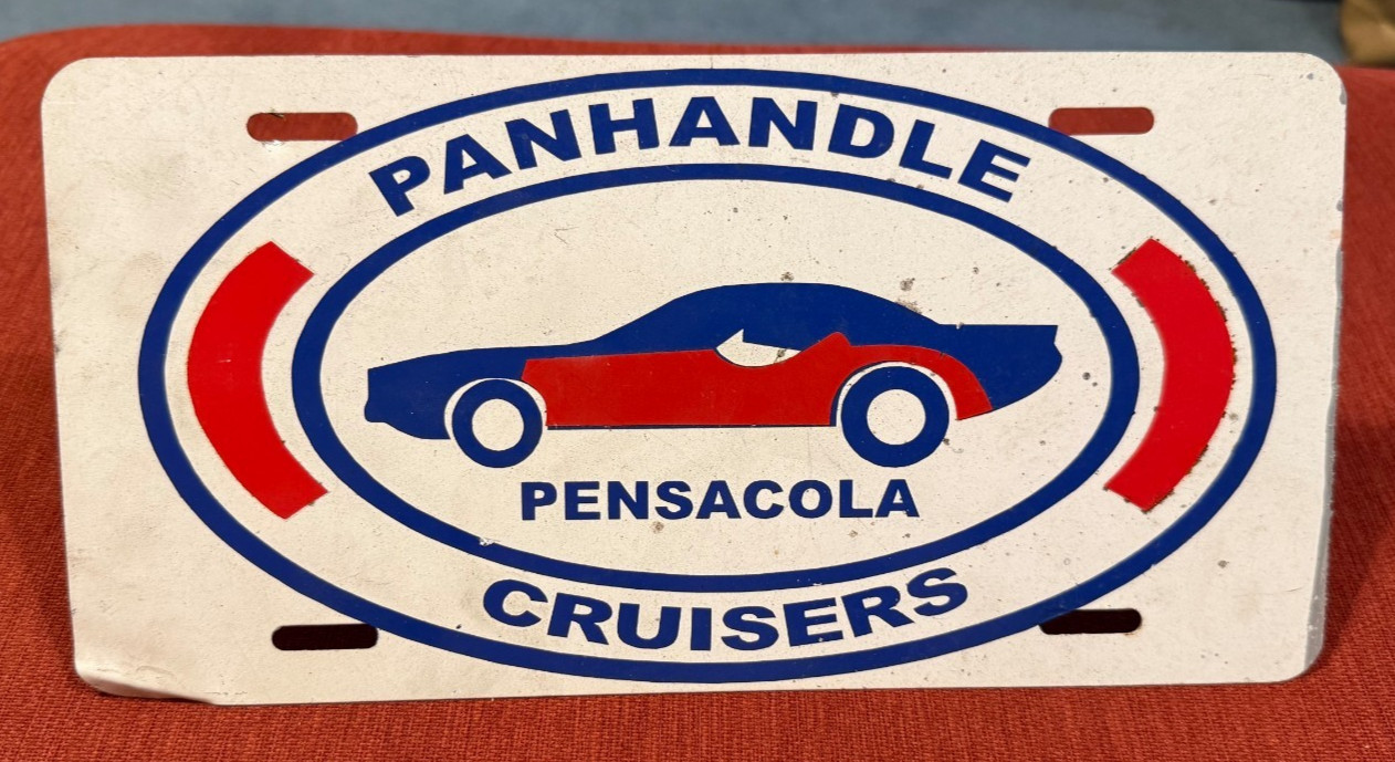 VINTAGE PANHANDLE CRUISERS PENSACOLA FLORIDA CAR CLUB METAL license plate