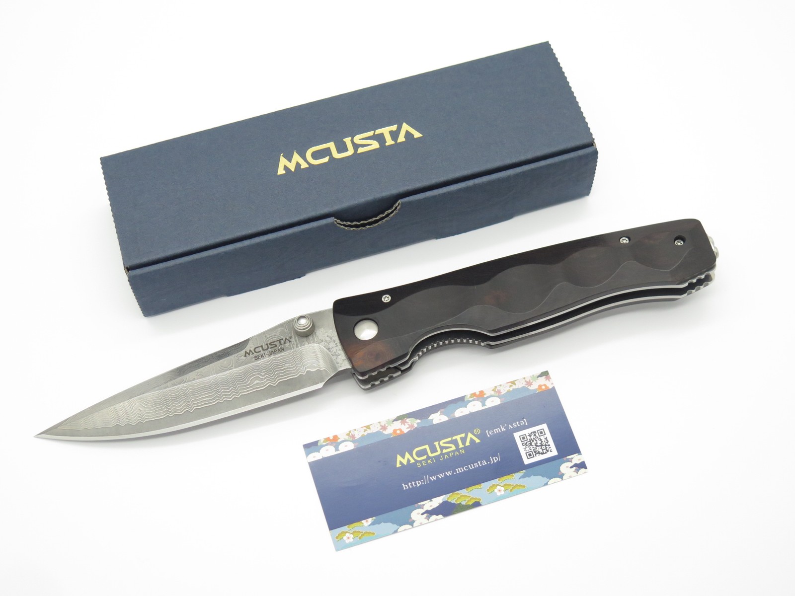 Mcusta Seki Japan Tactility Elite MC-125D Ironwood Damascus Folding Pocket Knife Mcusta Seki Japan Tactility Elite MC-125D Ironwood Damascus Folding Pocket Knife