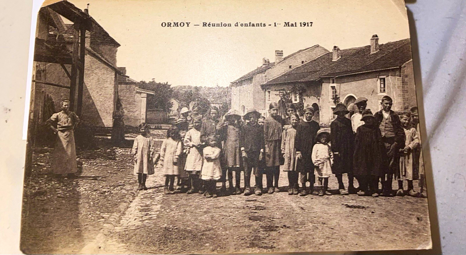 1917 Ormoy, France WW1 MayDay Postcard Réunion d'enfants Children Vintage RPPC 1917 Ormoy, France WW1 MayDay Postcard Réunion d'enfants Children Vintage RPPC